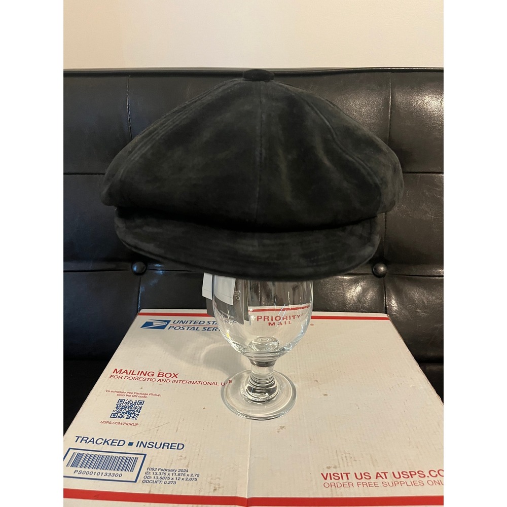 Goorin Bros Ruthy Black Genuine Suede Newsboy Hat NWT‎